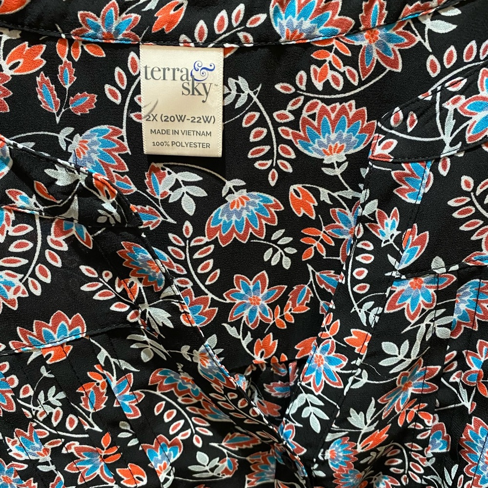 Terra & Sky women’s plus 2x top 👚 shirt - Picture 2 of 5
